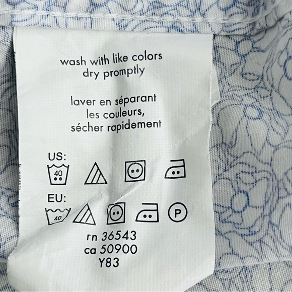 Calvin Klein shirt short sleeve stretch regular fit size M 15-15.5 white blue - Picture 7 of 10